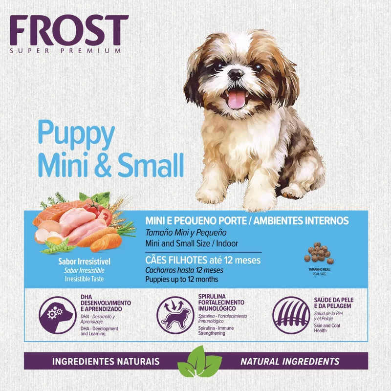 Ração Frost Puppy Mini & Small Cães Filhotes de Mini e Pequeno Porte 2,5kg Supra