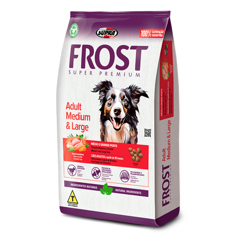 Ração Frost Adult Medium & Large Cães Adultos de Médio e Grande Porte 15kg Supra