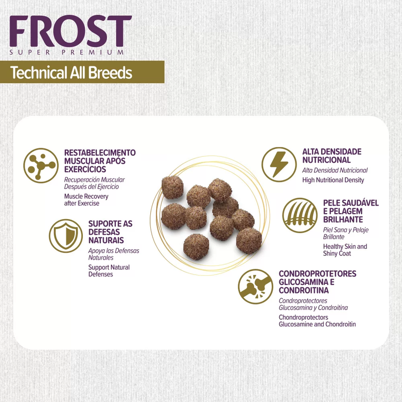Ração Frost Technical All Breeds Cães Adultos de Alta Performance 15kg Supra