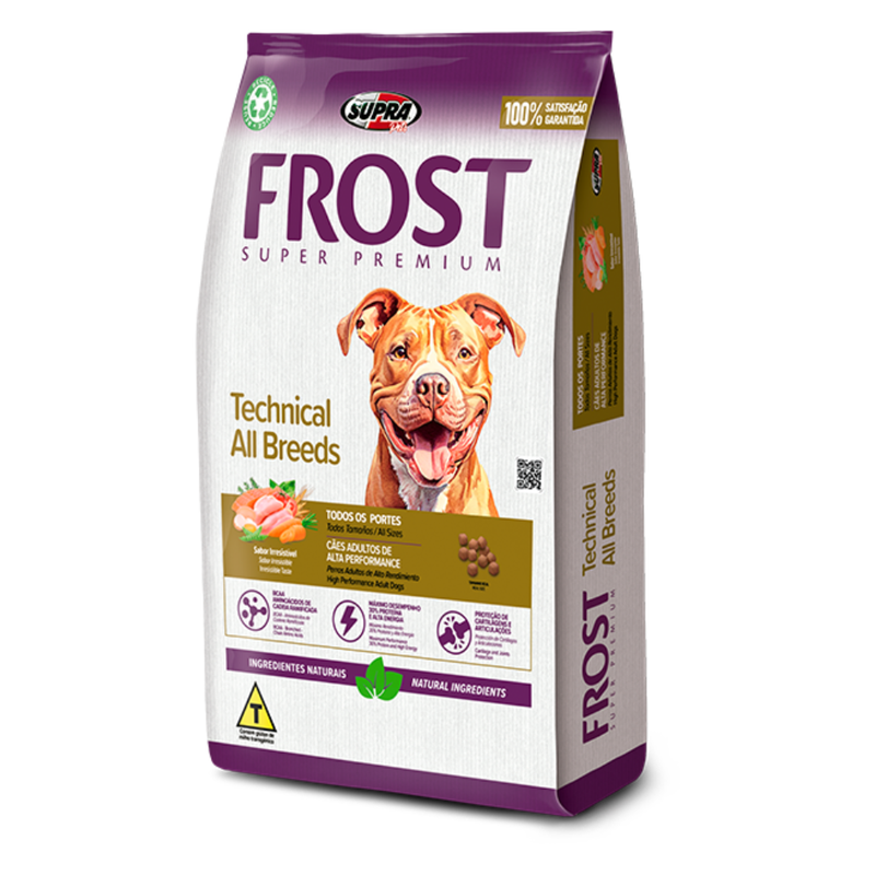 Ração Frost Technical All Breeds Cães Adultos de Alta Performance 15kg Supra