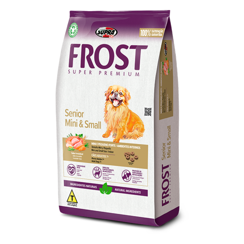 Ração Frost Senior Mini & Small Cães Adultos 7+ de Mini e Pequeno Porte 10,1kg Supra