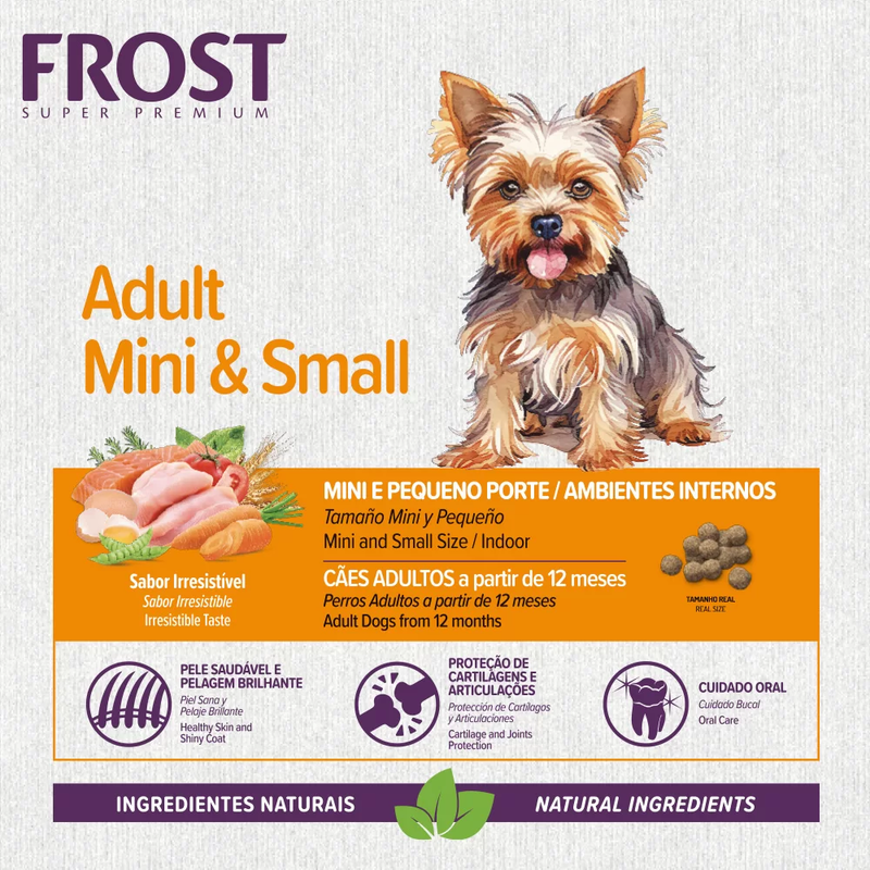 Ração Frost Adult Mini & Small Cães Adultos de Mini e Pequeno Porte 2,5kg Supra