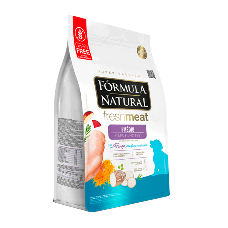 Ração Fórmula Natural Fresh Meat para Cães Filhotes de Médio Porte Sabor Frango 