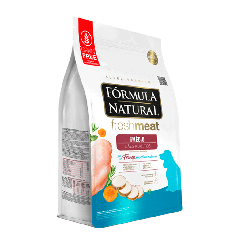 Ração Fórmula Natural Fresh Meat para Cães Adultos de Médio Porte Sabor Frango 