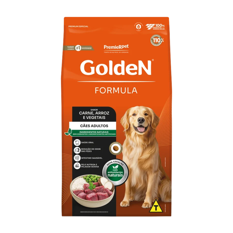 Ração Golden Formula Cães Adultos Carne e Arroz 15kg