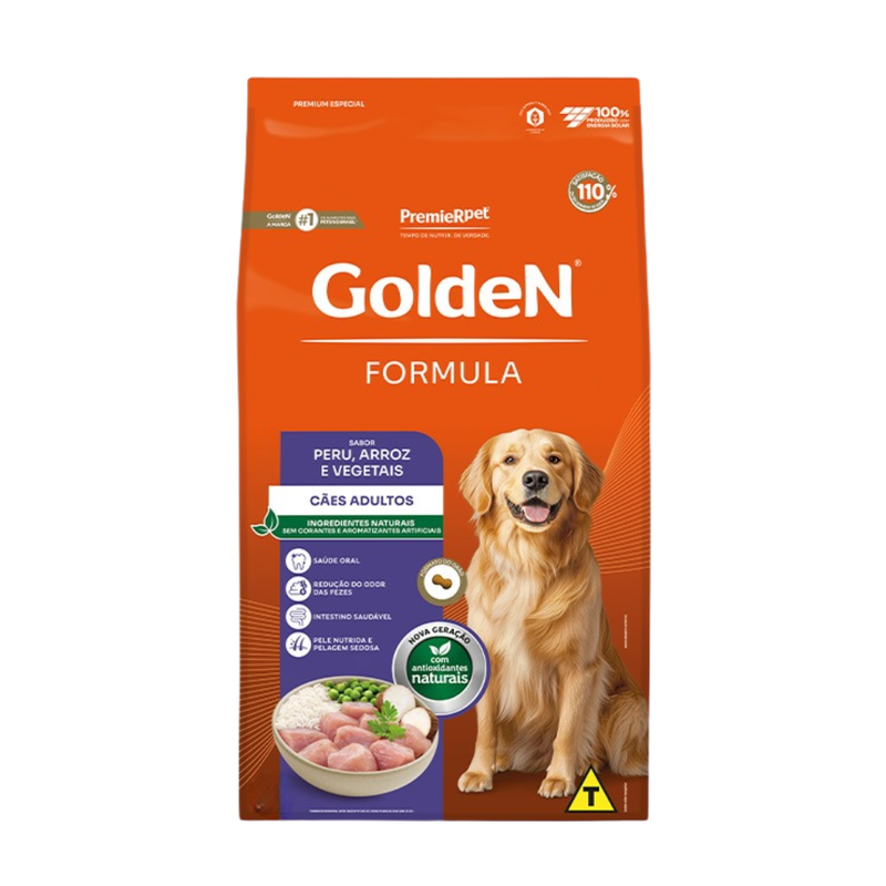 Ração Golden Formula Cães Adultos Peru e Arroz 15kg