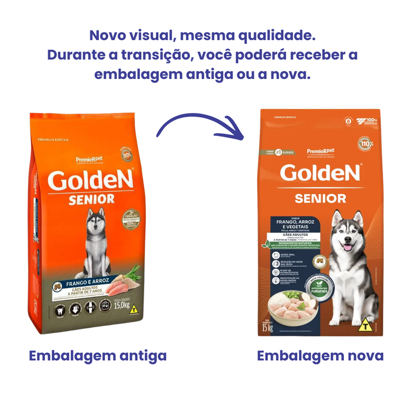 Ração Golden Fórmula Cães Sênior Frango e Arroz 15kg