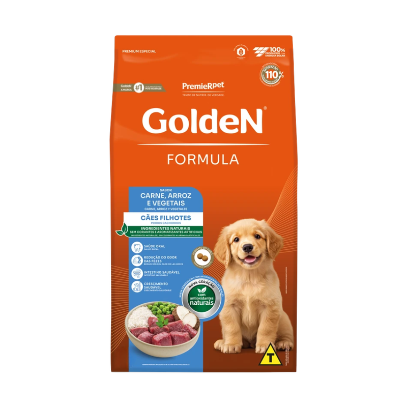 Ração Golden Formula Cães Filhotes Carne e Arroz 3kg