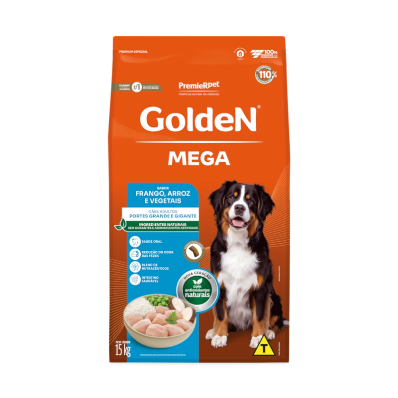 Ração Golden Mega Cães Adultos Grande Porte 15kg