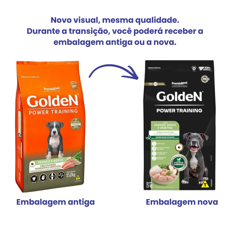 Ração Golden Power Training Cães Filhotes 15kg