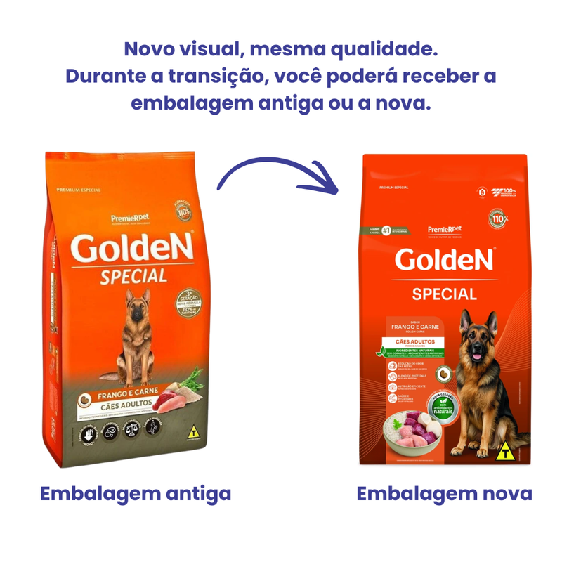 Ração Golden Special Cães Adultos Frango e Carne 20kg