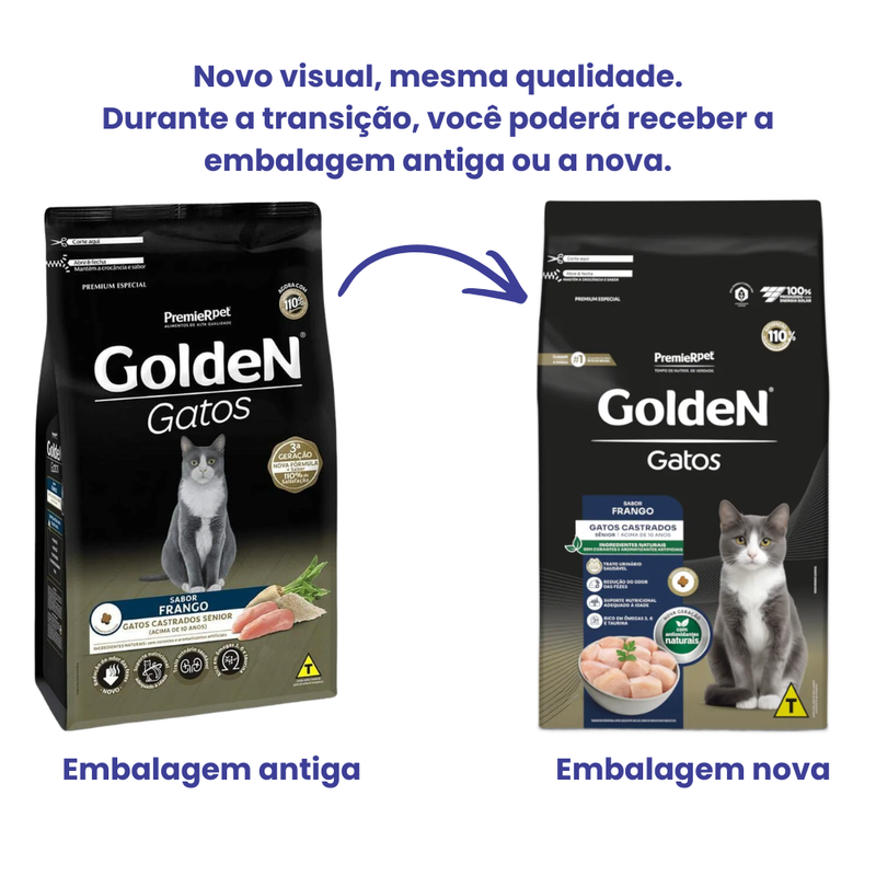 Ração Golden Gatos Castrados Sênior Frango 3kg