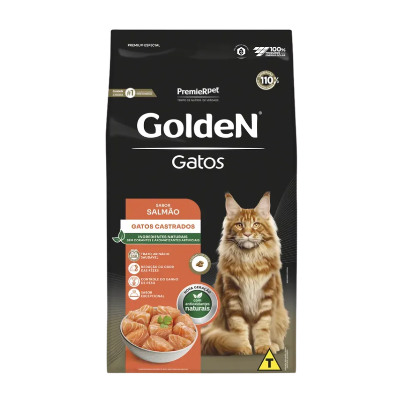 Ração Golden Gatos Adultos Castrados Salmão 1kg