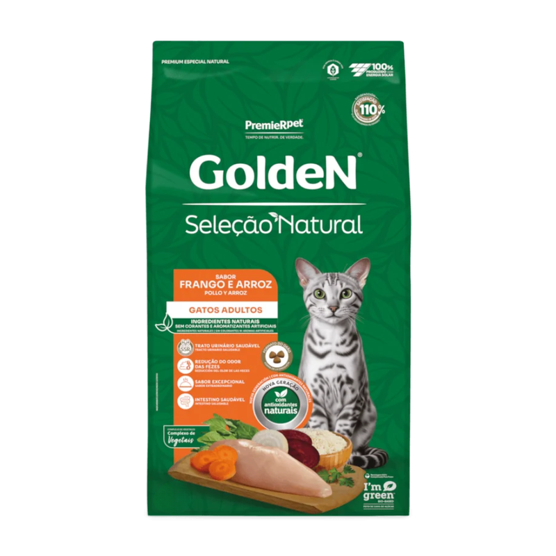 Ração Golden Seleção Natural Gatos Adultos 3kg
