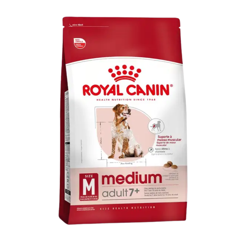 Ração Royal Canin Medium Adult 7+ Cães Adultos Raças Médias com 7 Anos ou mais 12kg