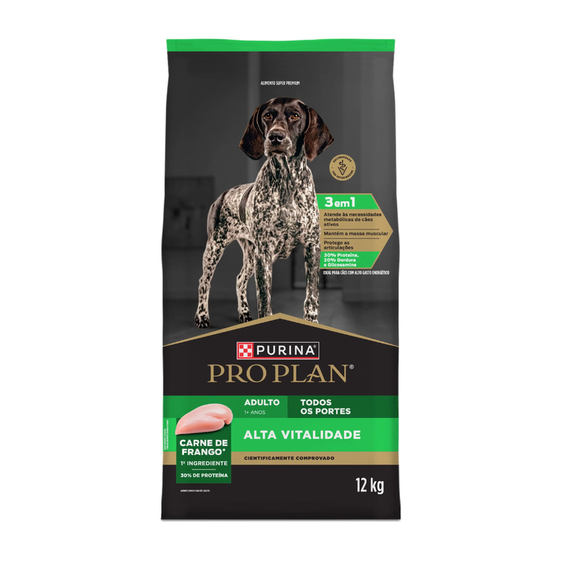 Ração Pro Plan Alta Vitalidade para Cães Adultos 12kg Nestlé Purina