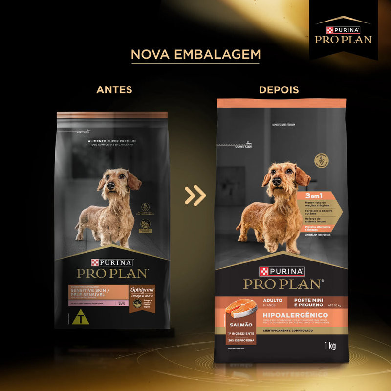 Ração Pro Plan Hipoalergênico para Cães Adultos Raças Minis e Pequenas 2,5kg Nestlé Purina