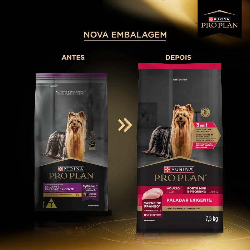 Ração Pro Plan Paladar Exigente para Cães Adultos Raças Minis e Pequenas 7,5kg Nestlé Purina