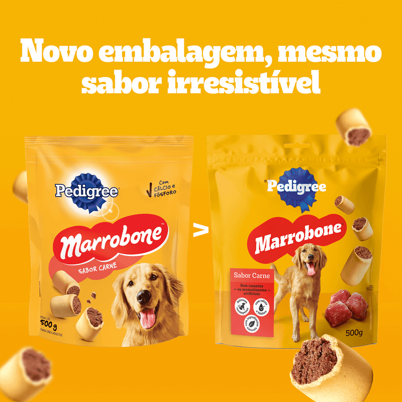 Biscoito Pedigree Biscrok Marrobone para Cães Adultos Sabor Carne 500g