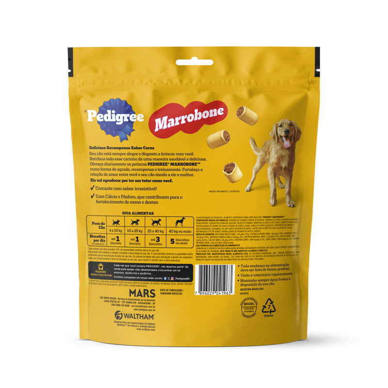 Biscoito Pedigree Biscrok Marrobone para Cães Adultos Sabor Carne 500g