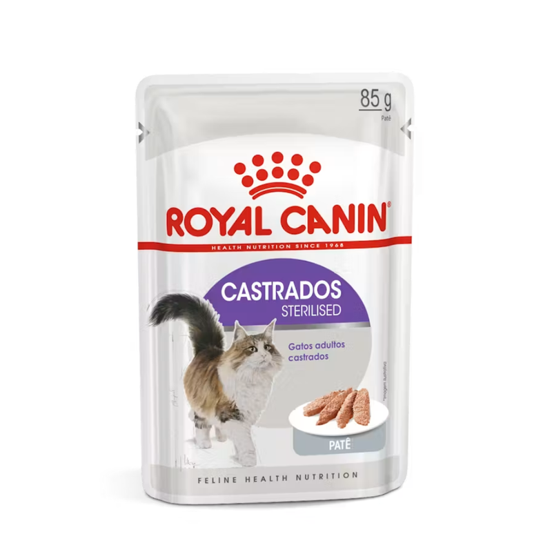 Alimento Úmido Sachê Royal Canin Sterilised Gatos Castrados Patê 85g