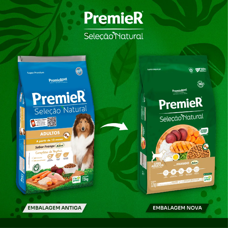 Ração Premier Seleção Natural Cães Adultos 12kg