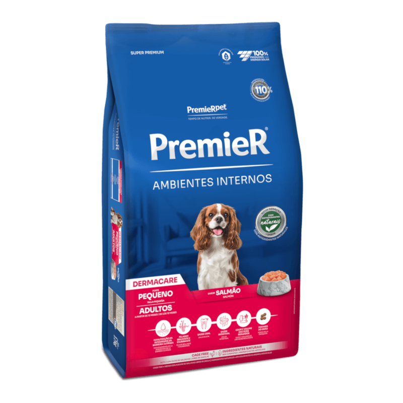 Ração Premier Ambientes Internos Cães Adultos Dermacare 1kg