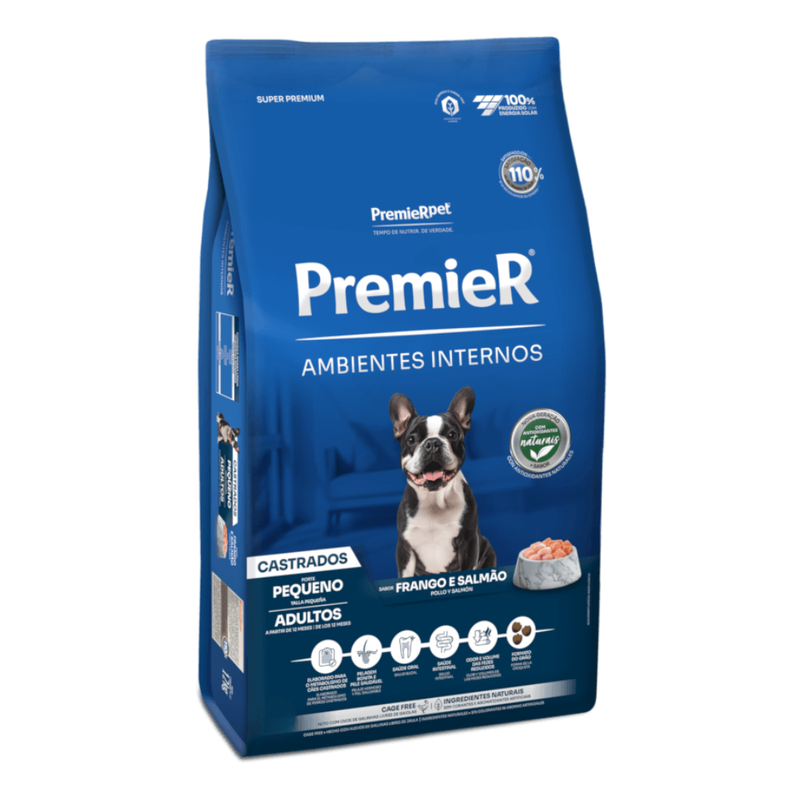 Ração Premier Ambientes Internos Cães Adultos Castrados 12kg