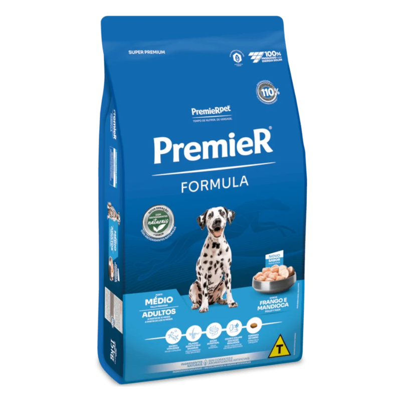 Ração Premier Formula Cães Adultos Raças Médias 15kg