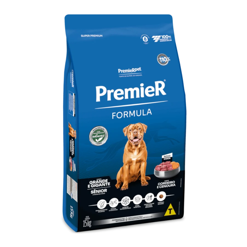 Ração Premier Formula Cães Sênior Cordeiro Raças Grandes 15kg