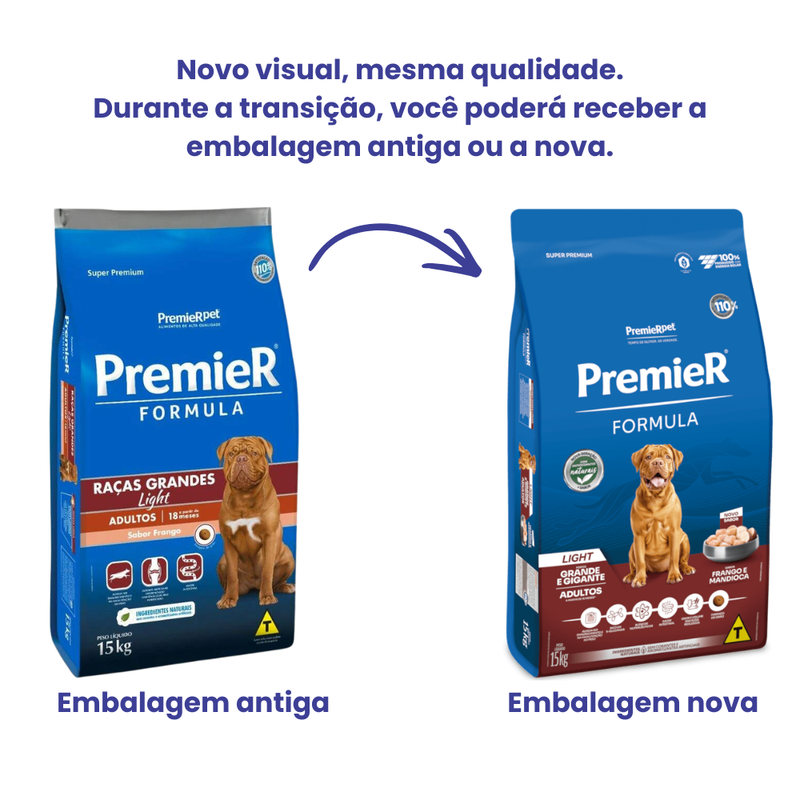 Ração Premier Formula Cães Adultos Raças Grandes Light 15kg