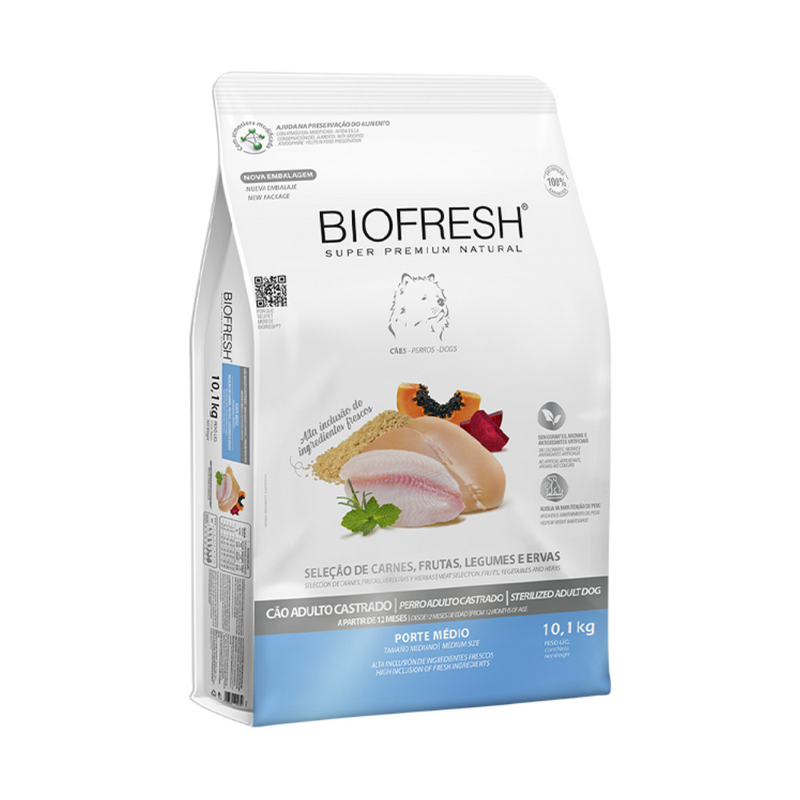 Ração Biofresh Cães Castrados de Raças Médias 10,1kg