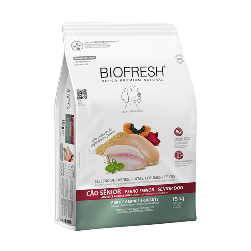 Ração Biofresh Cães Sênior Raças Grandes e Gigantes 15kg