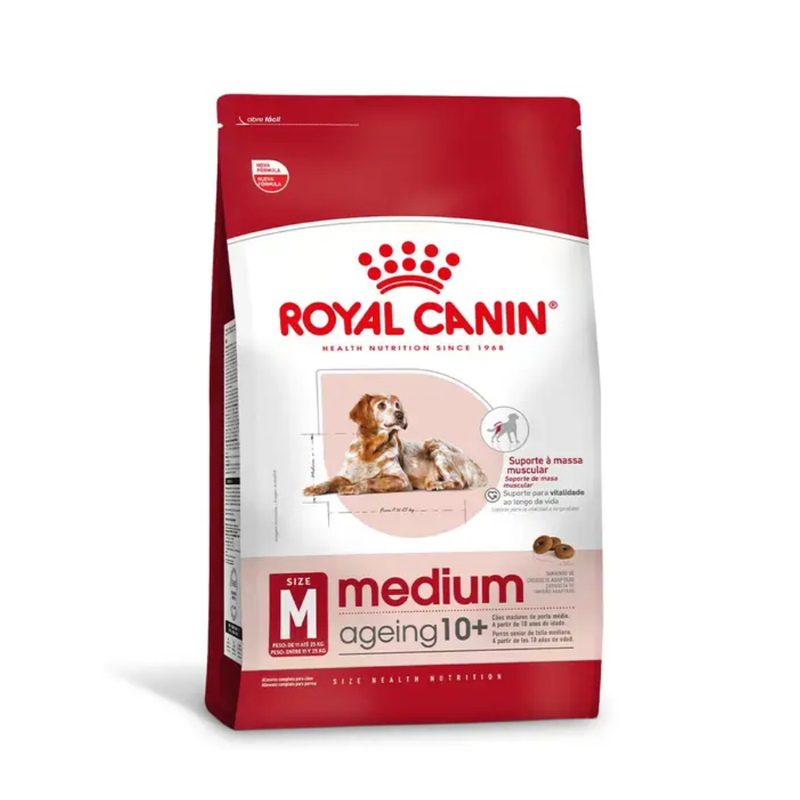 Ração Royal Canin Medium Ageing 10+ Cães Idosos de Raças Médias com 10 Anos ou mais 12kg