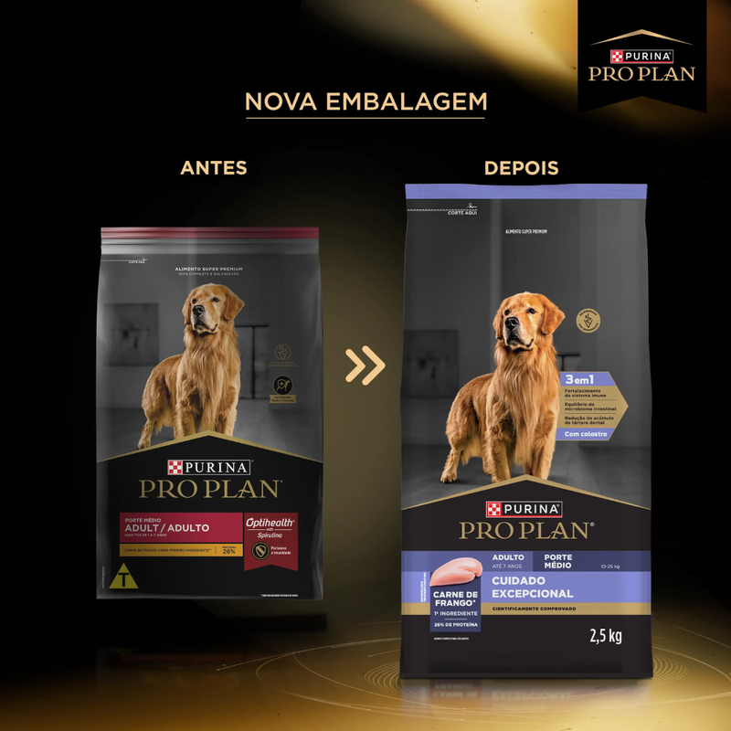 Ração Pro Plan Cães Adultos Raças Médias Complete 12 kg Nestlé Purina