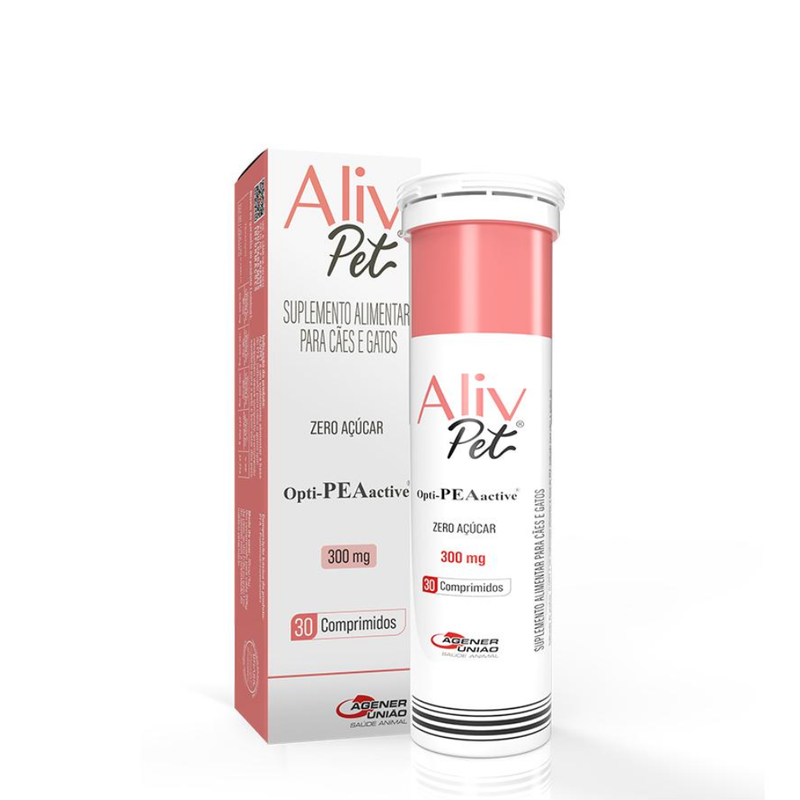 Aliv Pet 300mg Suplemento Alimentar Agener União 30 Comprimidos