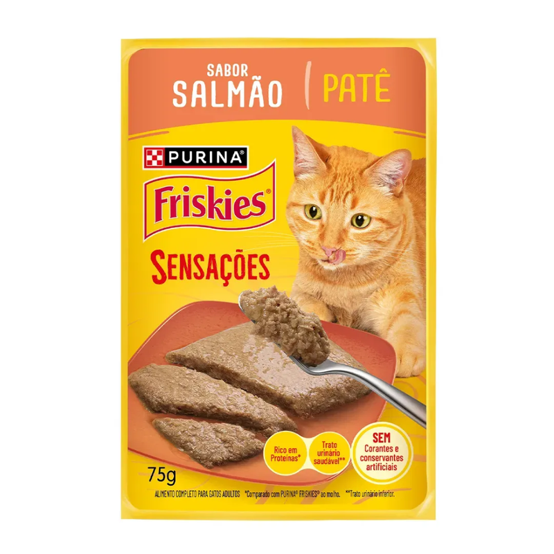 Alimento Úmido Sachê Friskies Sensações para Gatos Adultos Salmão Patê 85g Nestlé Purina