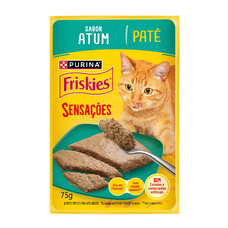 Alimento Úmido Sachê Friskies Sensações para Gatos Adultos Atum Patê 85g Nestlé Purina