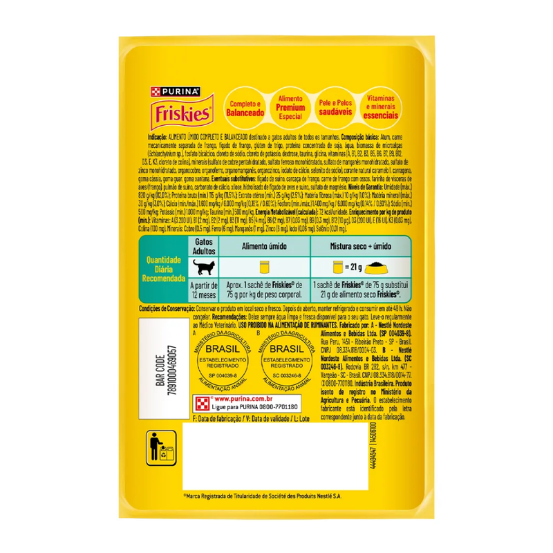 Alimento Úmido Sachê Friskies Sensações para Gatos Adultos Atum Patê 85g Nestlé Purina