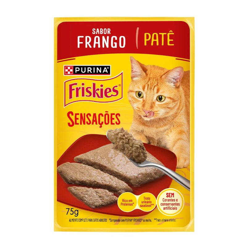 Alimento Úmido Sachê Friskies Sensações para Gatos Adultos Frango Patê 85g Nestlé Purina