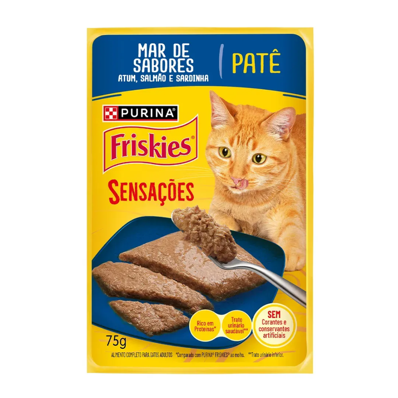 Alimento Úmido Sachê Friskies Sensações para Gatos Adultos Mar de Sabores Patê 85g Nestlé Purina