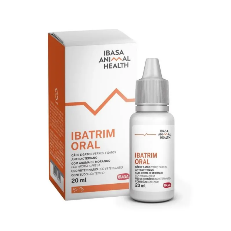 Ibatrim Oral 20ml Antimicrobiano Cães e Gatos Ibasa