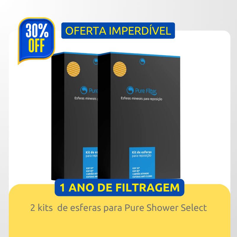 Kit 1 ano esferas minerais Pure Shower Select 