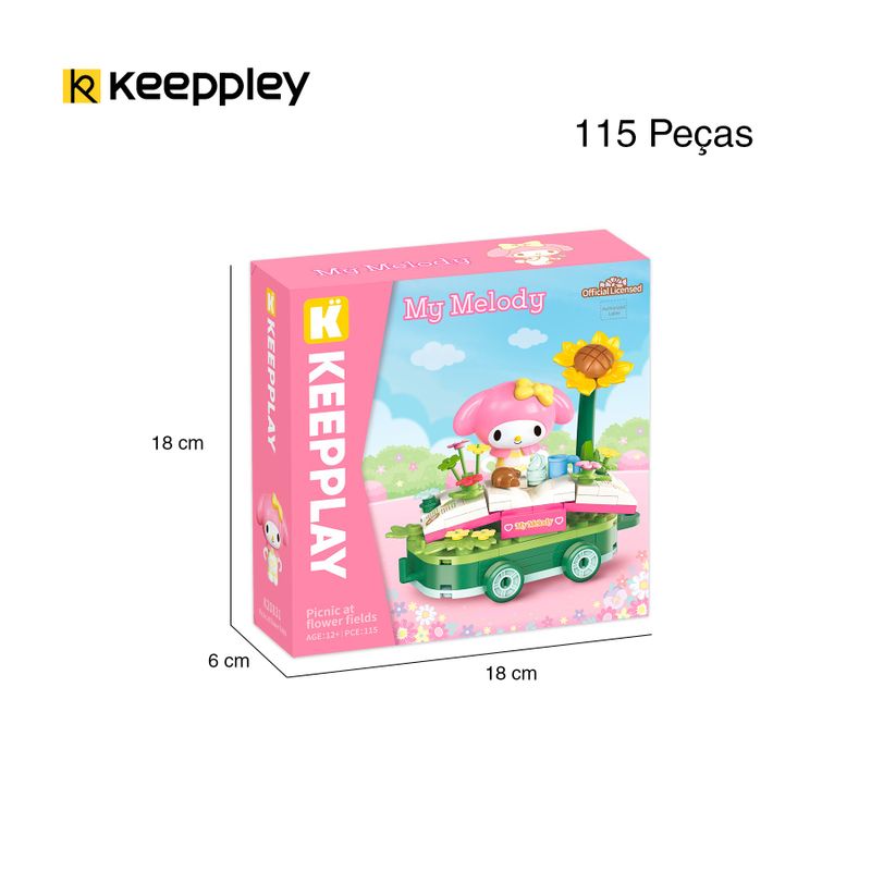 Bloco de montar Piquinique no Campo Florido Hello Kitty e Amigos Keepplay