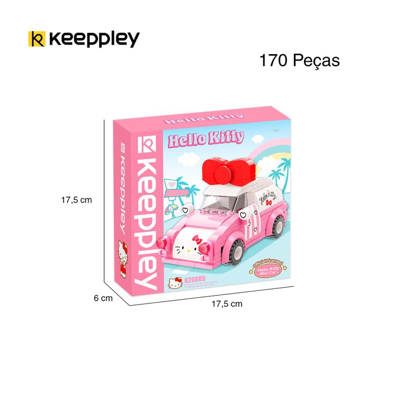 Bloco de montar Mini Carro Hello Kitty e Amigos Keepplay