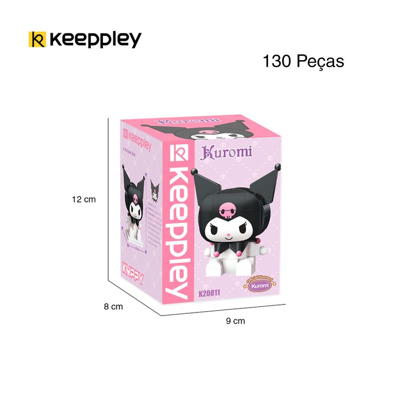 Bloco de montar Personagem Kuromi Hello Kitty e Amigos Keepplay