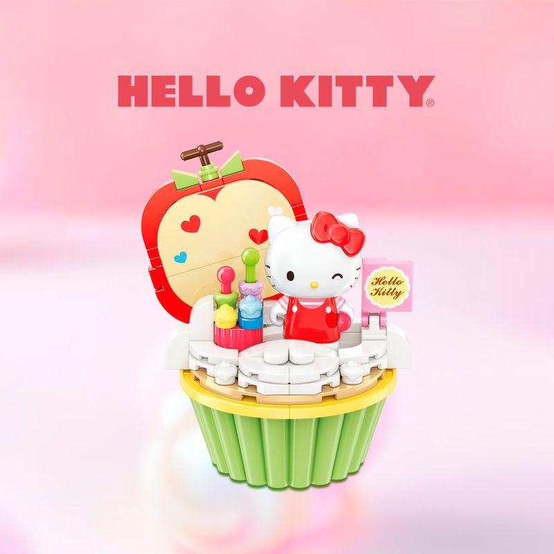 Bloco de montar Cupcake de Maça da  Hello Kitty e Amigos Keepplay
