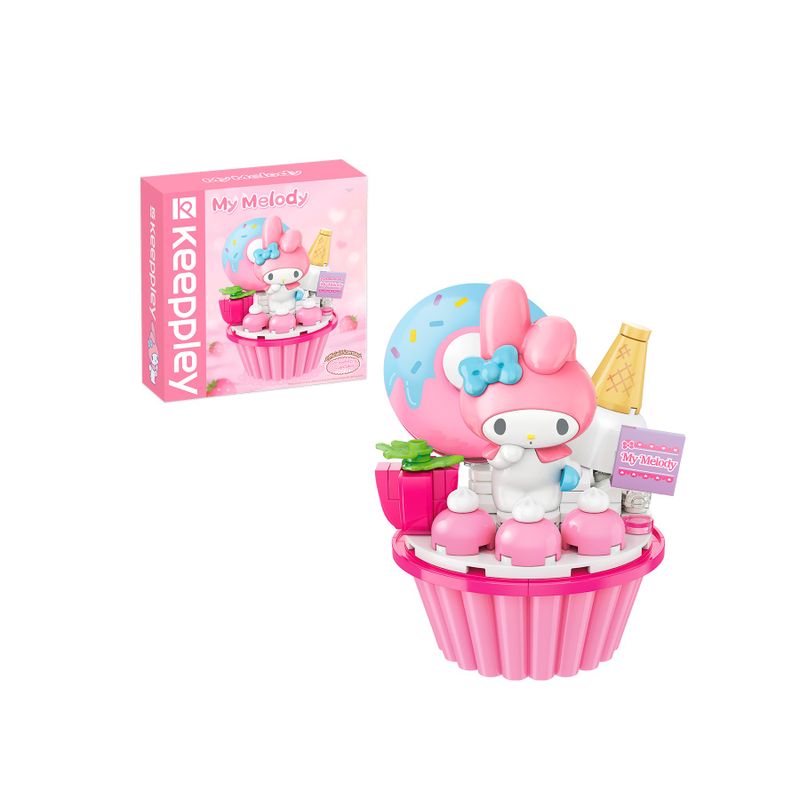 Bloco de montar Cupcake de Morango da My Melody Hello Kitty e Amigos Keepplay
