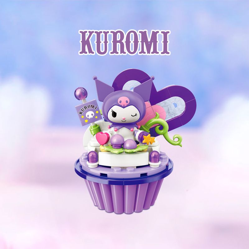 Bloco de montar Cupcake de Uva da Kuromi Hello Kitty e Amigos Keepplay