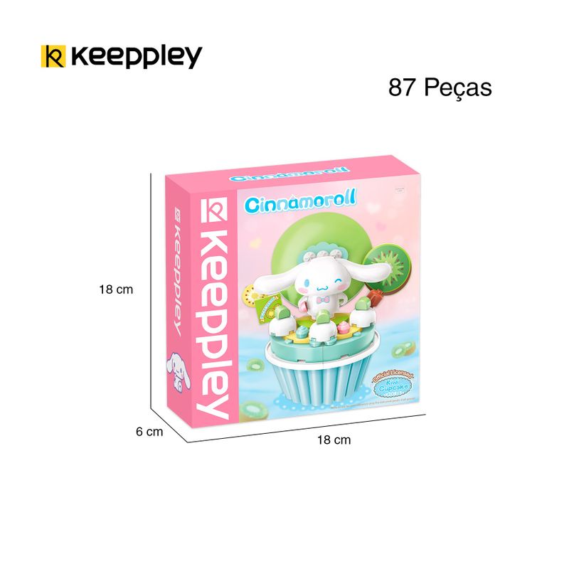 Bloco de montar Cupcake de Kiwi do Cinnamoroll Hello Kitty e Amigos Keepplay